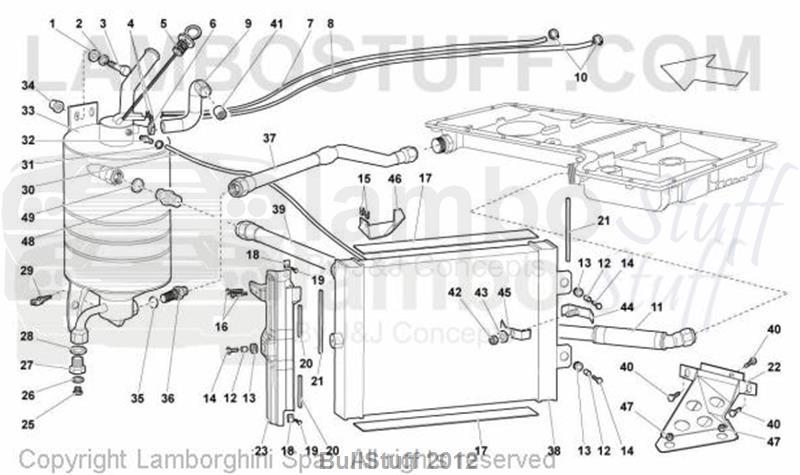2007 Lamborghini MURCIELAGO LP 640 ROADSTER ENGLAND OIL SYSTEM RADIATOR (117.01.00)